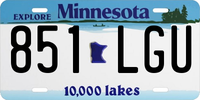 MN license plate 851LGU