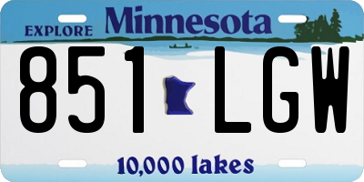 MN license plate 851LGW