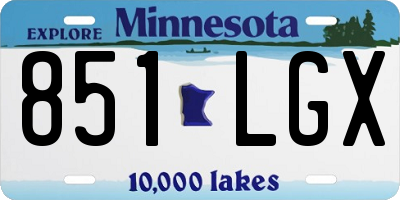 MN license plate 851LGX