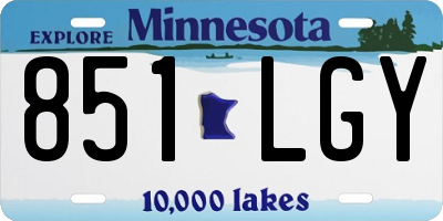 MN license plate 851LGY