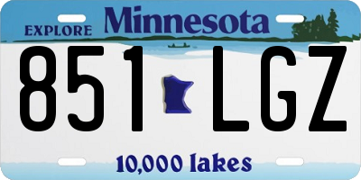 MN license plate 851LGZ