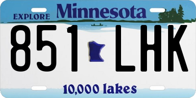 MN license plate 851LHK