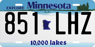 MN license plate 851LHZ