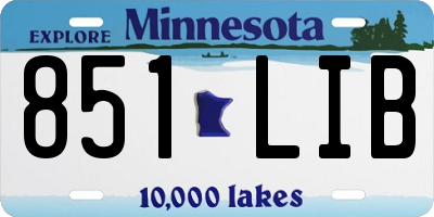 MN license plate 851LIB