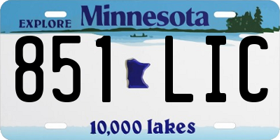MN license plate 851LIC