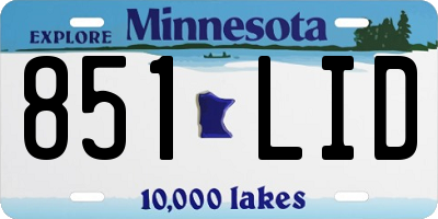 MN license plate 851LID