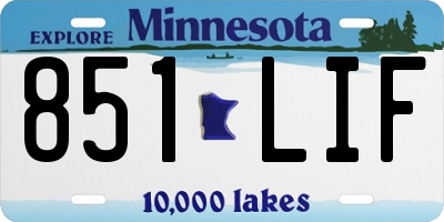 MN license plate 851LIF