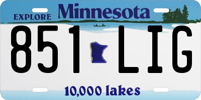 MN license plate 851LIG
