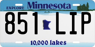 MN license plate 851LIP