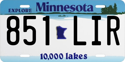 MN license plate 851LIR
