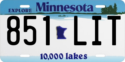 MN license plate 851LIT