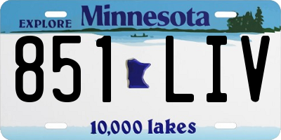 MN license plate 851LIV