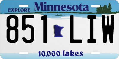 MN license plate 851LIW