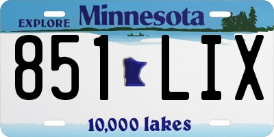 MN license plate 851LIX