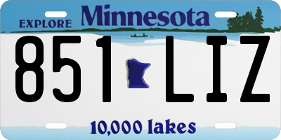 MN license plate 851LIZ