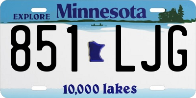 MN license plate 851LJG