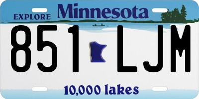 MN license plate 851LJM