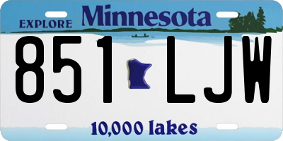 MN license plate 851LJW