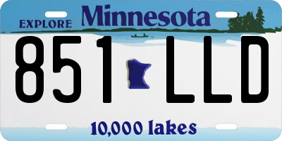 MN license plate 851LLD