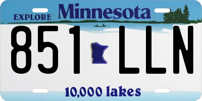 MN license plate 851LLN