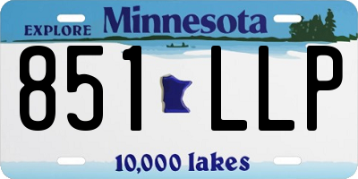 MN license plate 851LLP