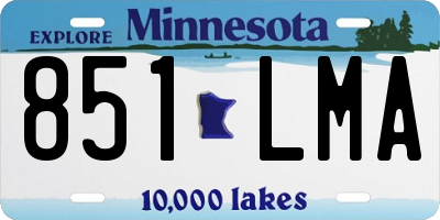 MN license plate 851LMA