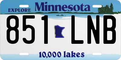 MN license plate 851LNB