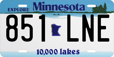 MN license plate 851LNE