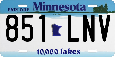 MN license plate 851LNV