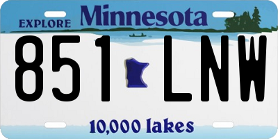 MN license plate 851LNW