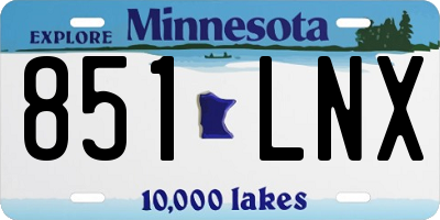 MN license plate 851LNX