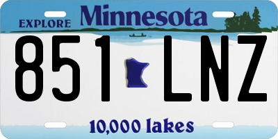 MN license plate 851LNZ