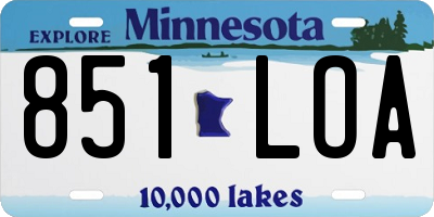 MN license plate 851LOA