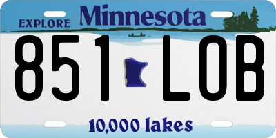 MN license plate 851LOB