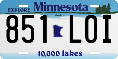 MN license plate 851LOI