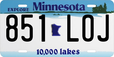 MN license plate 851LOJ