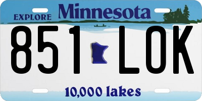 MN license plate 851LOK