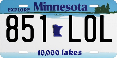 MN license plate 851LOL