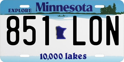 MN license plate 851LON