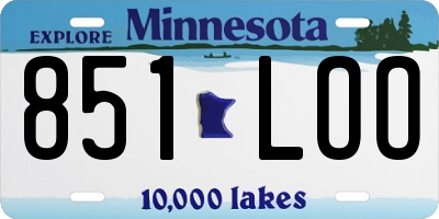 MN license plate 851LOO