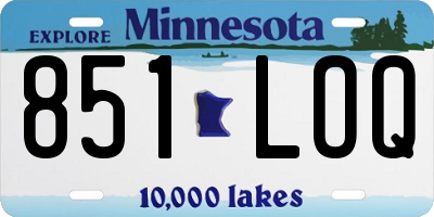 MN license plate 851LOQ