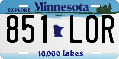 MN license plate 851LOR
