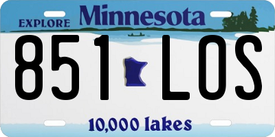 MN license plate 851LOS