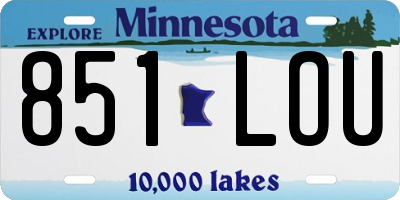 MN license plate 851LOU