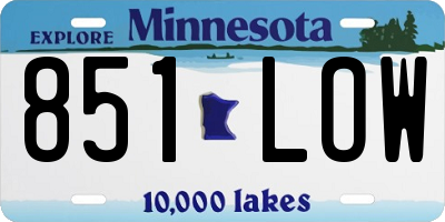 MN license plate 851LOW