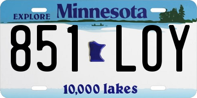 MN license plate 851LOY