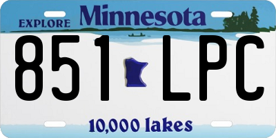 MN license plate 851LPC