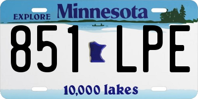 MN license plate 851LPE
