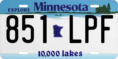MN license plate 851LPF