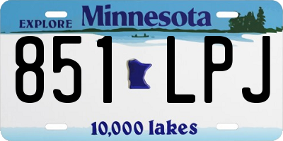 MN license plate 851LPJ